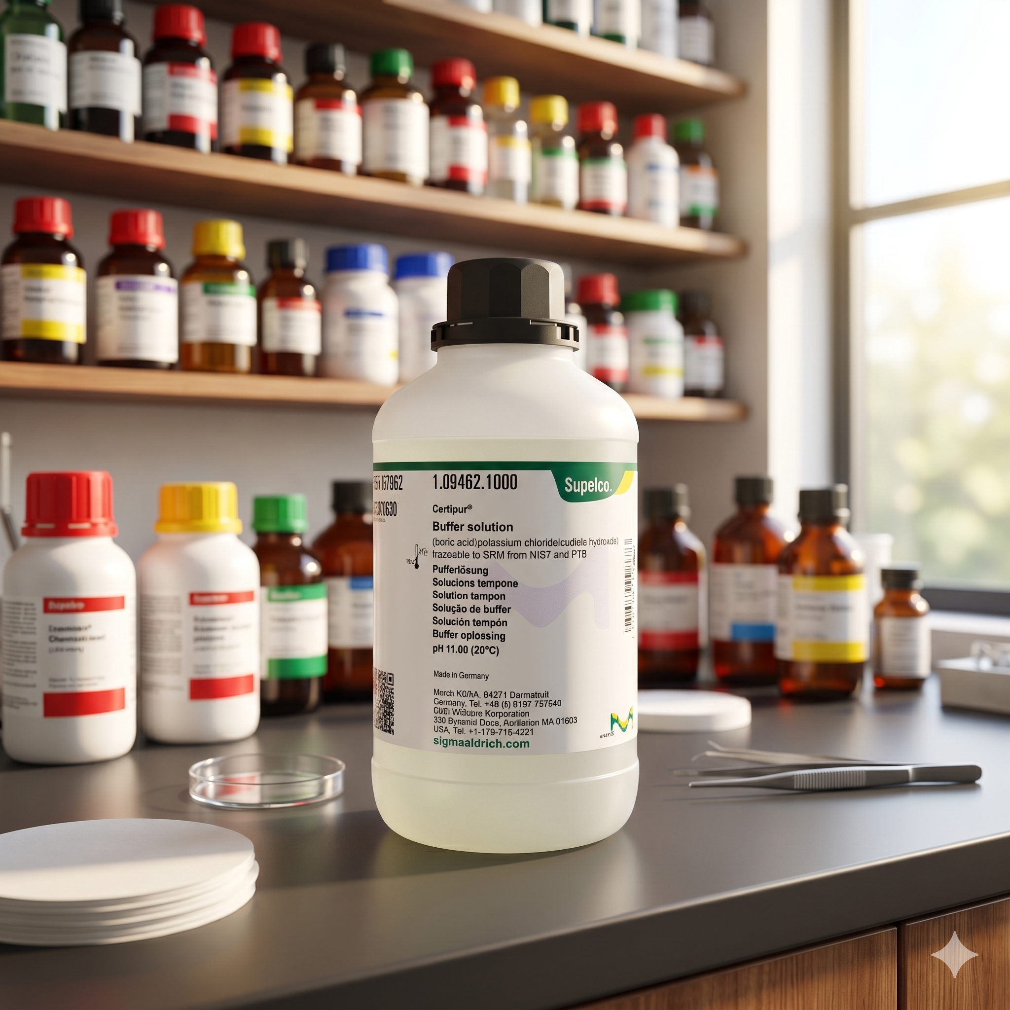 Supelco Certipur Buffer Solution pH 11.00 1094621000 Traceable to NIST & PTB | Buffer Calibration Solution 50ML (REPACK)